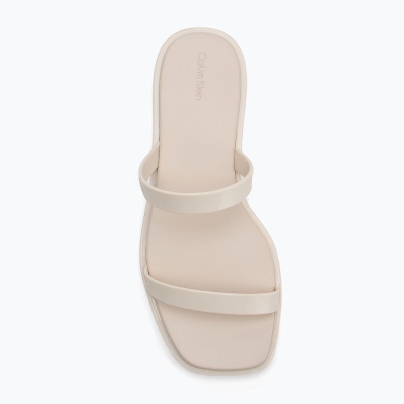 Papuci pentru femei Calvin Klein HW0HW02417 Double Bar Slide - Jelly turtle dove 5