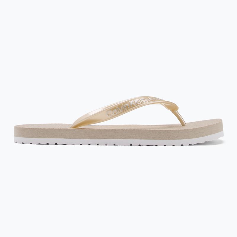 Încălțăminte pentru femei Calvin Klein YW0YW01720 Thong+ Tpu Metallic eggshell/bright white 2