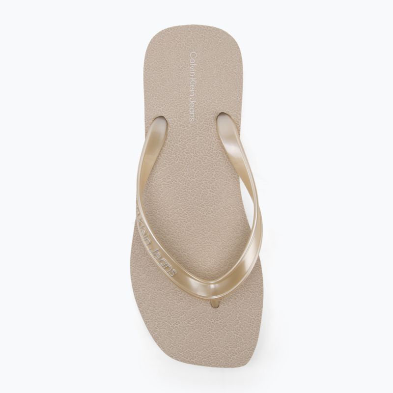 Încălțăminte pentru femei Calvin Klein YW0YW01720 Thong+ Tpu Metallic eggshell/bright white 5