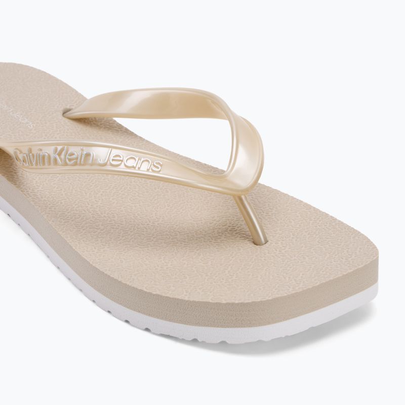 Încălțăminte pentru femei Calvin Klein YW0YW01720 Thong+ Tpu Metallic eggshell/bright white 7