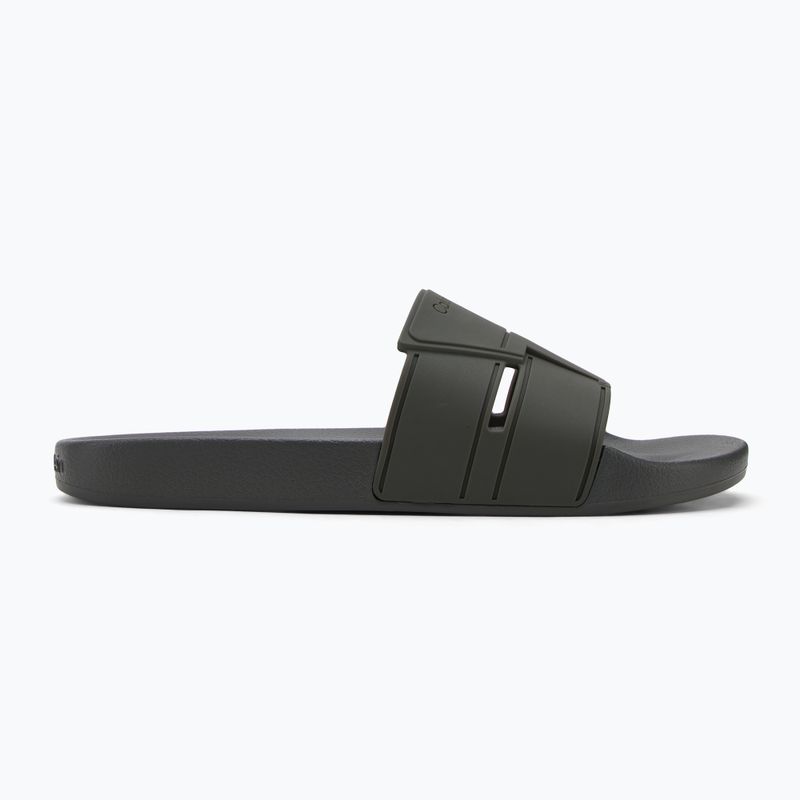 Papuci pentru bărbați Calvin Klein HM0HM01752 Pool Slide Double T dark olive 2