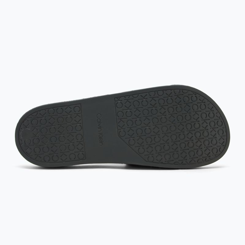Papuci pentru bărbați Calvin Klein HM0HM01752 Pool Slide Double T dark olive 4