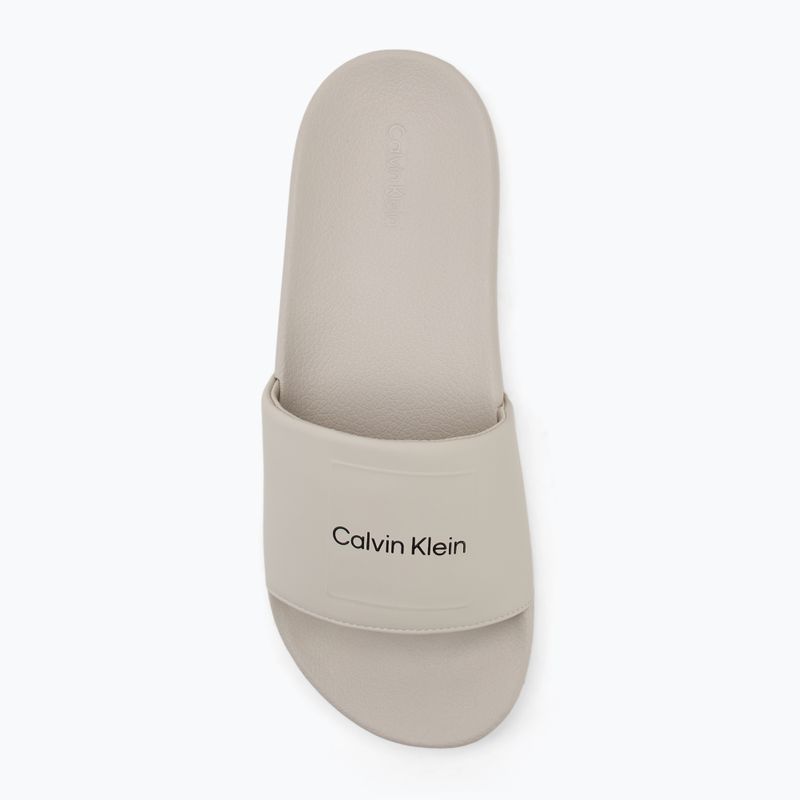 Papuci pentru bărbați Calvin Klein HM0HM01754 Pool Slide Ck Square feather grey 5