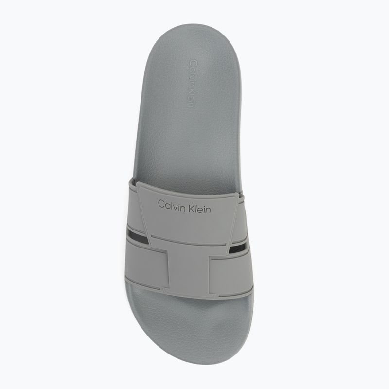 Papuci pentru bărbați Calvin Klein HM0HM01752 Pool Slide Double T granite road 5