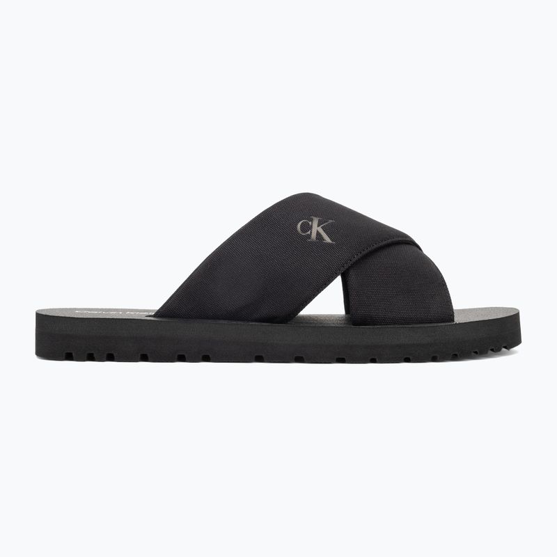 Papuci pentru bărbați Calvin Klein YM0YM01223 Cross Sandal Crxs Tx triple black 2