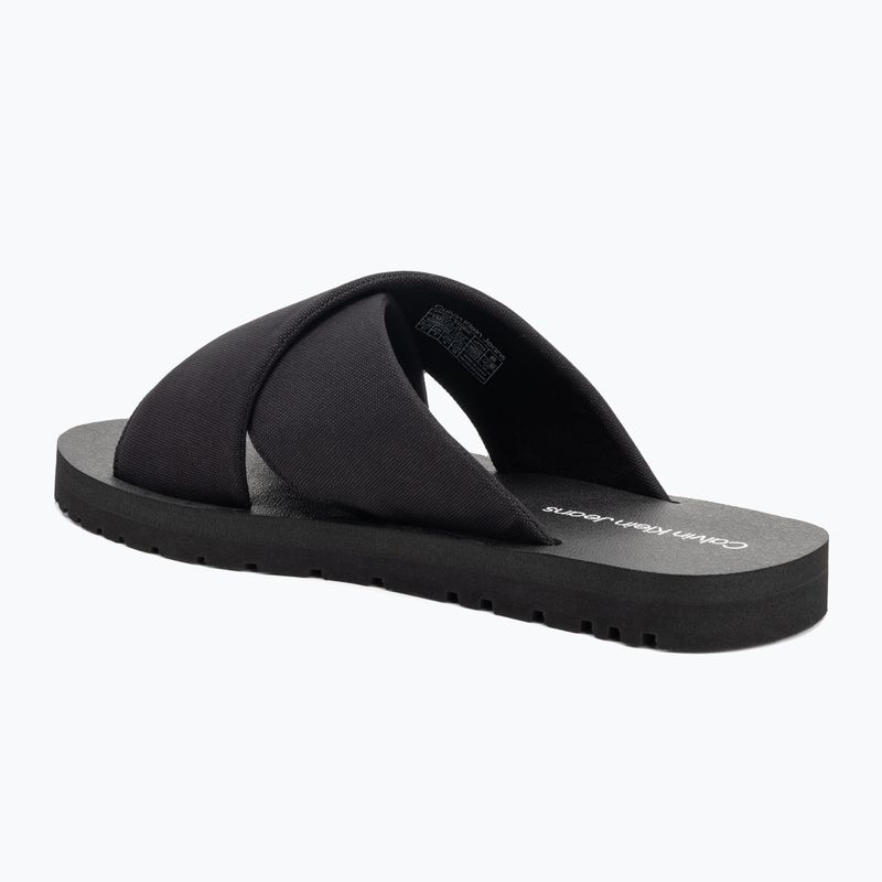 Papuci pentru bărbați Calvin Klein YM0YM01223 Cross Sandal Crxs Tx triple black 3