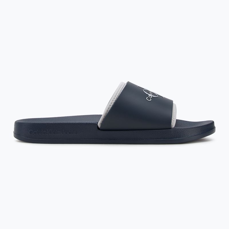 Papuci pentru bărbați Calvin Klein YM0YM00361 Slide Rubber Neoprene Monologo navy/oyster mushroom 2