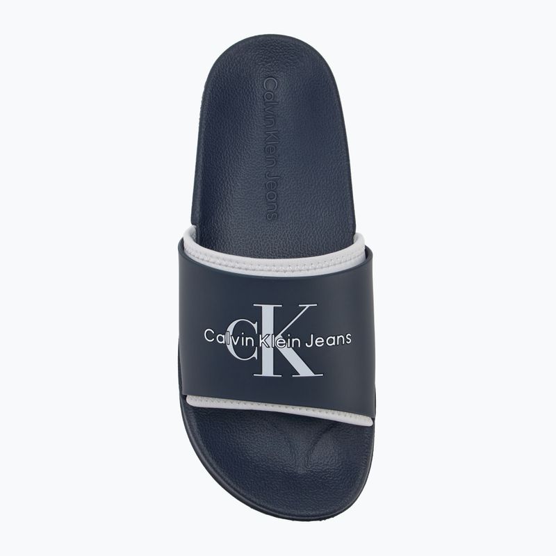 Papuci pentru bărbați Calvin Klein YM0YM00361 Slide Rubber Neoprene Monologo navy/oyster mushroom 5