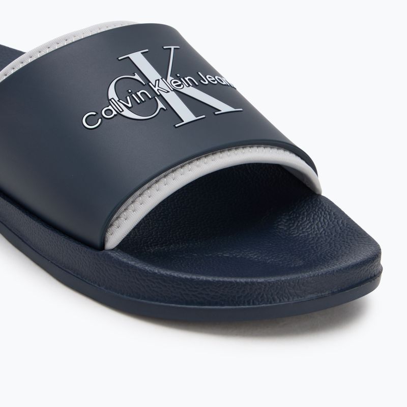 Papuci pentru bărbați Calvin Klein YM0YM00361 Slide Rubber Neoprene Monologo navy/oyster mushroom 7