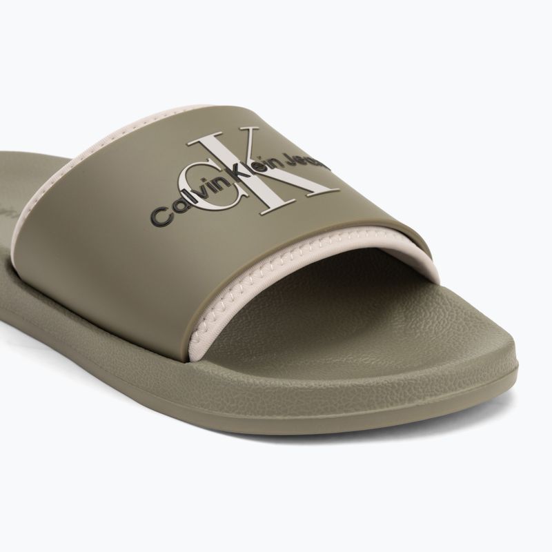 Papuci pentru bărbați Calvin Klein YM0YM00361 Slide Rubber Neoprene Monologo mermaid/eggshell 7