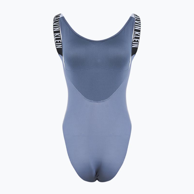 Costum de baie o piesă pentru femei Calvin Klein KW0KW02754 Intense Power Rib Scoop Back One Piece-RP grisaille 2