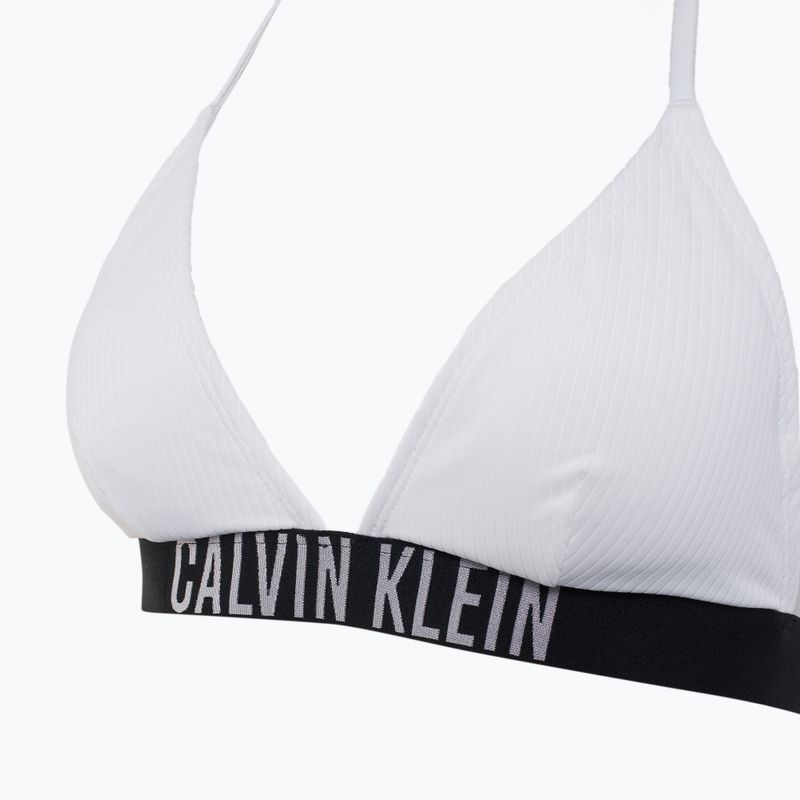 Calvin Klein costum de baie top KW0KW02750 Intense Power Rib Triangle-RP alb strălucitor 3