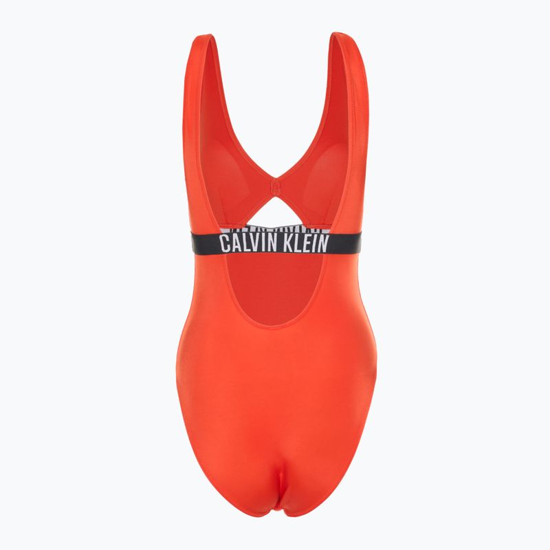 Costum de baie pentru femei Calvin Klein KW0KW02746 Intense Power One Piece Fashion Fit flaming chili 2