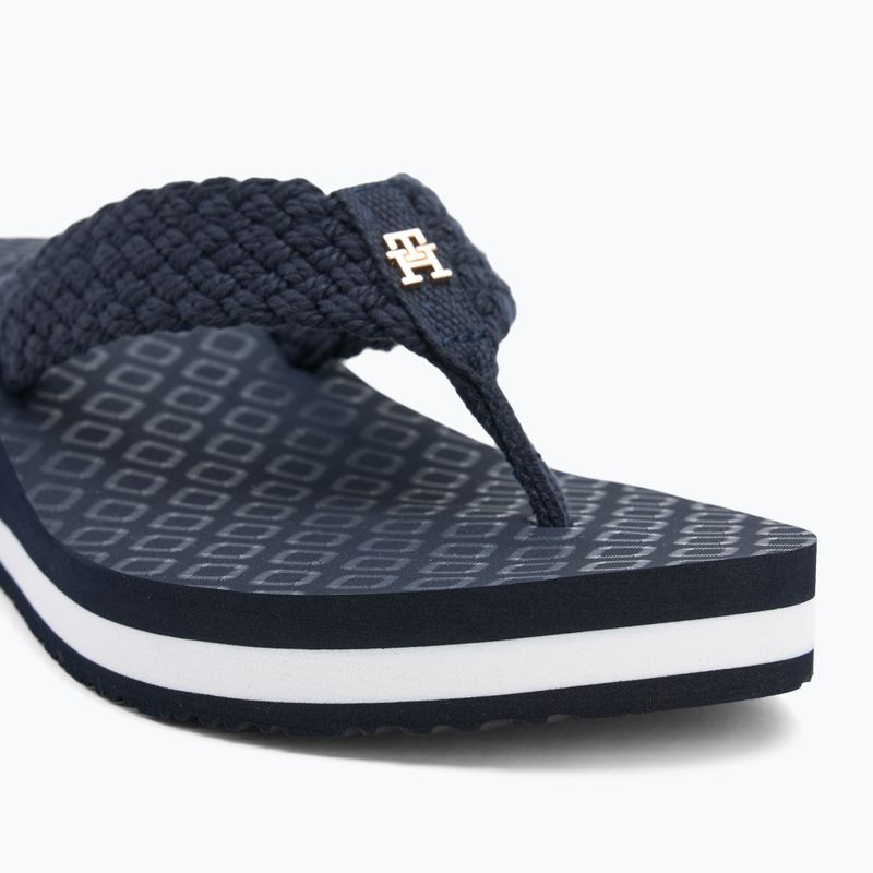 Papuci pentru femei Tommy Hilfiger Crochet Mid Beach Sandal space blue 7