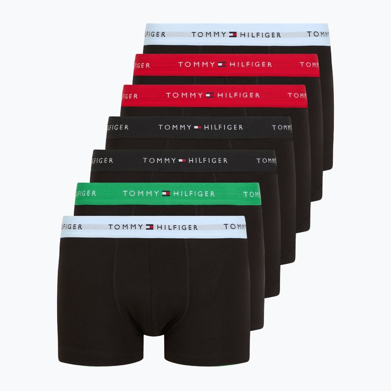Boxeri pentru bărbați Tommy Hilfiger Repeat Logo Trunks 7 perechi breezy blue/premium green/premium red/black