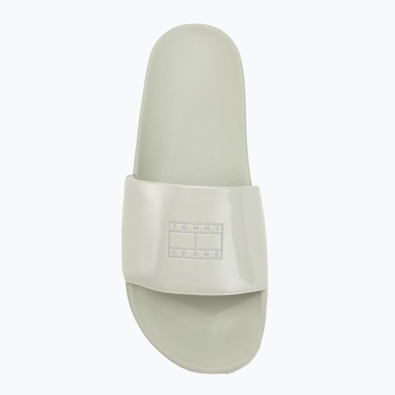 Papuci pentru femei Tommy Hilfiger Flag Pool Slide Patent misty sage 5