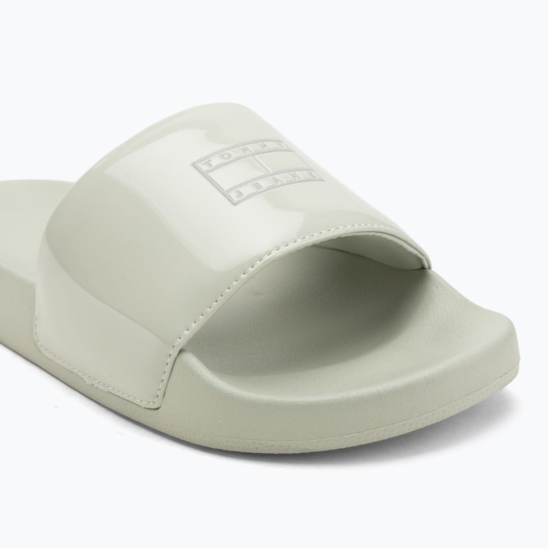 Papuci pentru femei Tommy Hilfiger Flag Pool Slide Patent misty sage 7