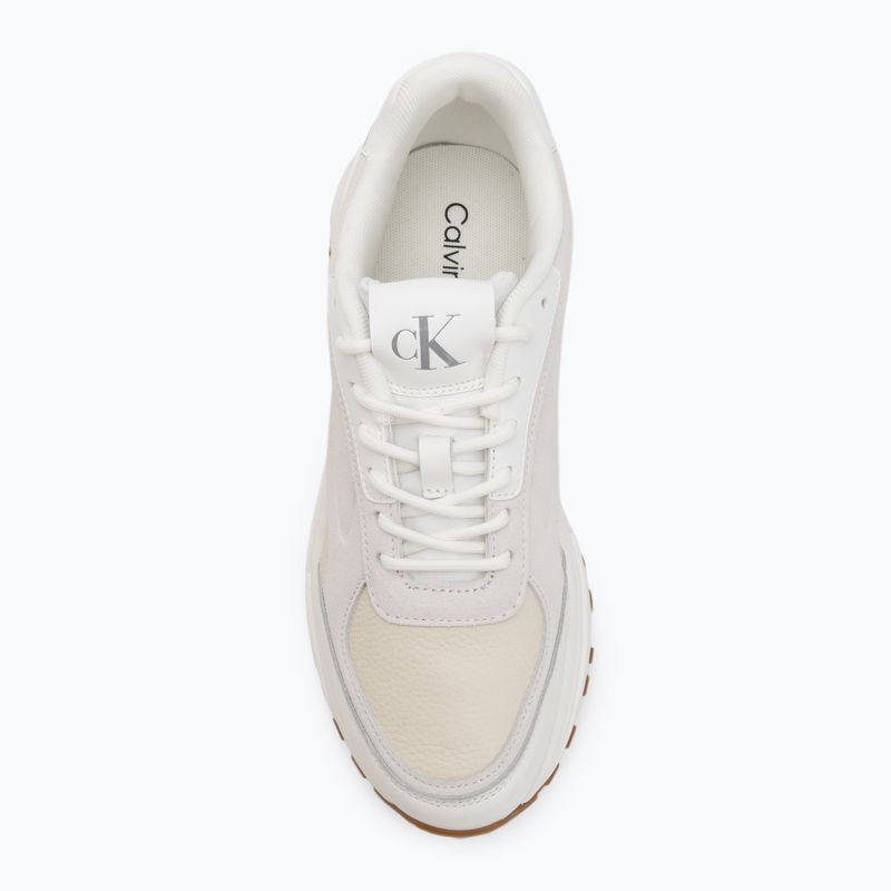 Încălțăminte pentru bărbați Calvin Klein YM0YM01289 Hike Runner HF Leather Mix bright white/creamy white/eggshell 5