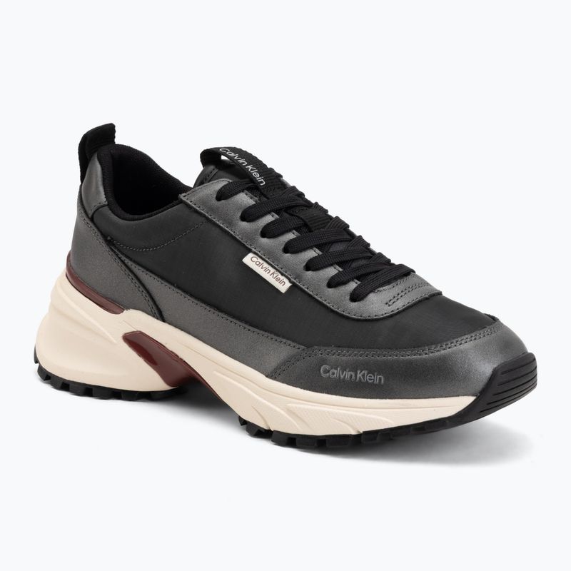 Încălțăminte pentru femei Calvin Klein HW0HW02999 Hike Runner Organza Met Leather gun metal/bordeaux
