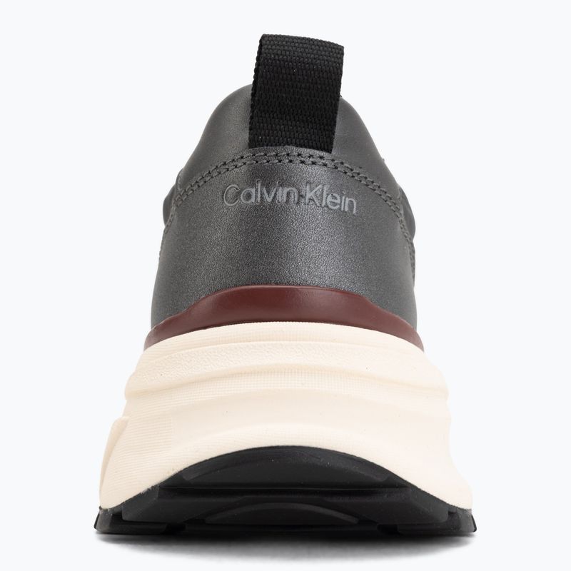 Încălțăminte pentru femei Calvin Klein HW0HW02999 Hike Runner Organza Met Leather gun metal/bordeaux 6
