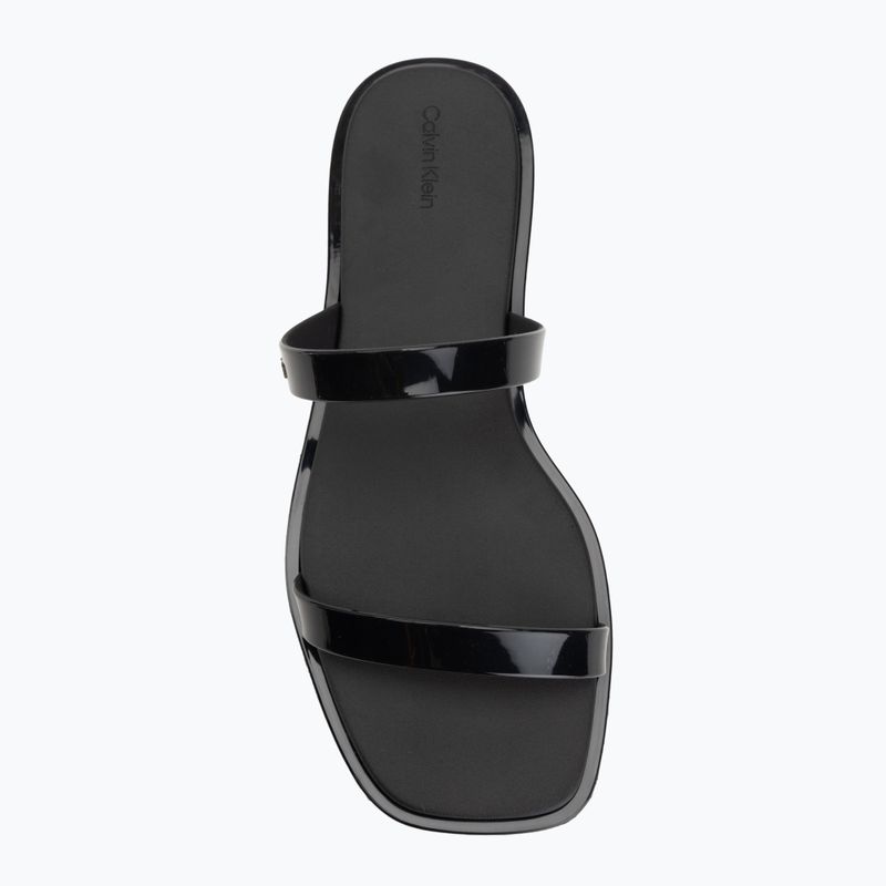 Șlapi pentru femei Calvin Klein HW0HW02963 Jelly Doub Bar Shiny triple black 5