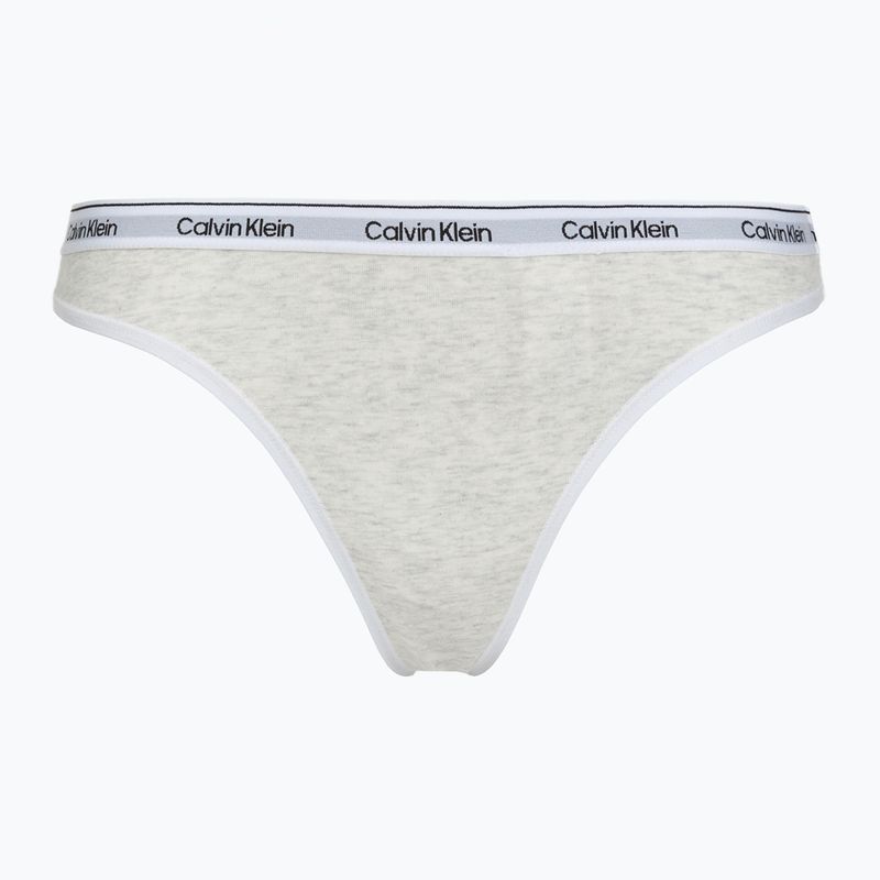 Tanga pentru femei Calvin Klein LV00QD5209 Thong 3 pairs shoreline/snow heather/pear sorbe 3