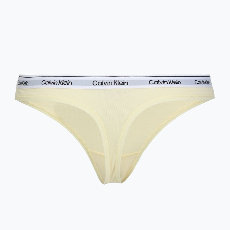 Tanga pentru femei Calvin Klein LV00QD5209 Thong 3 pairs shoreline/snow heather/pear sorbe 5