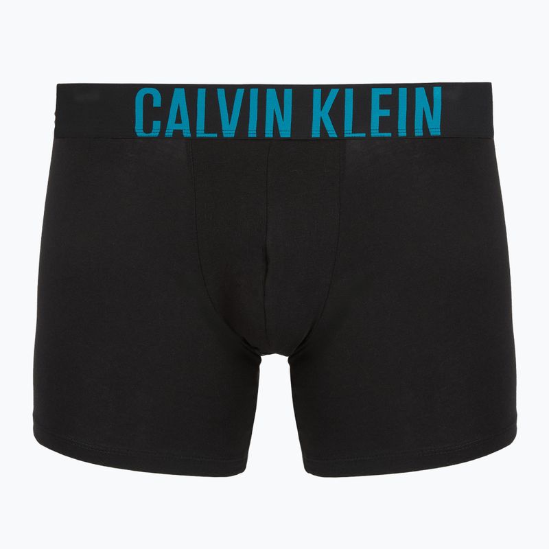 Boxeri Calvin Klein 000NB3609A Boxer Brief 3 perechi black w/oatmeal logo/black w/age 3