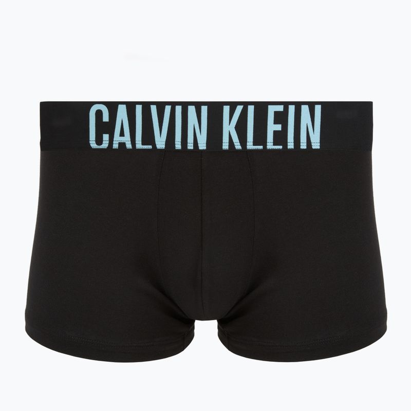 Boxeri pentru bărbați Calvin Klein 000NB3608A Trunk 3 pairs black with harbor mist logo/ black with 3