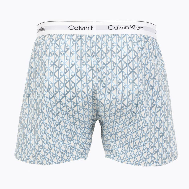 Boxeri Calvin Klein LV00NM2831 Boxer Trad icon cotton emblem chalk/gulf blue 2