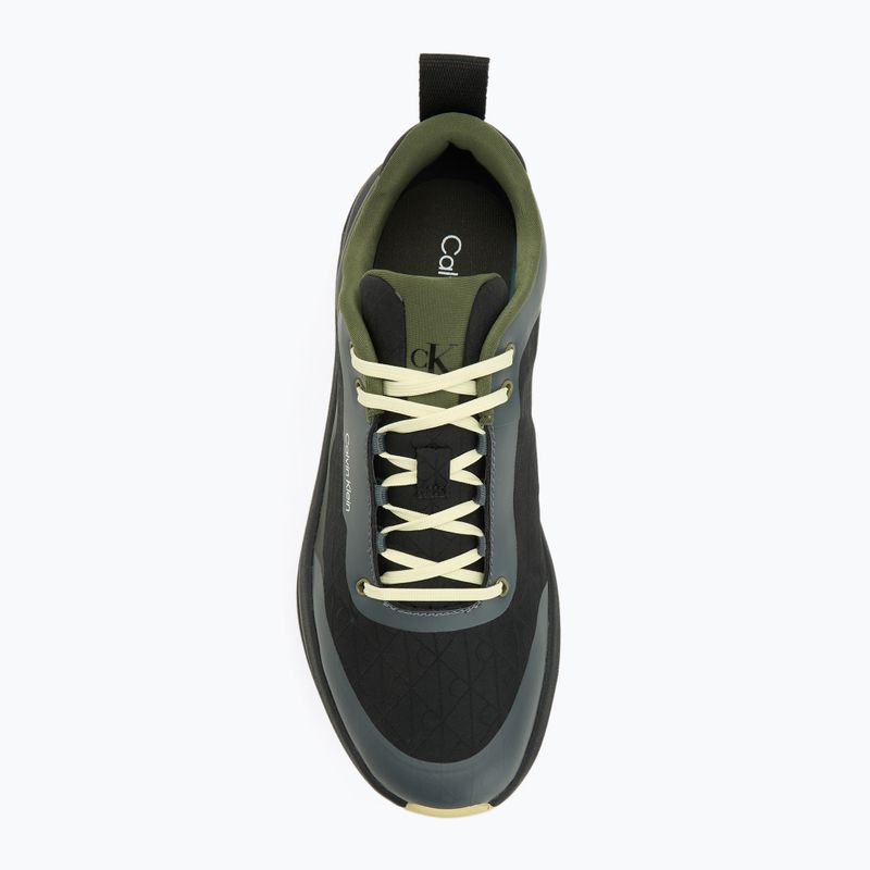 Încălțăminte pentru bărbați Calvin Klein YM0YM01456 Chunky Runner Lace Up Mix Aop black/medieval forest/coal/lime 5