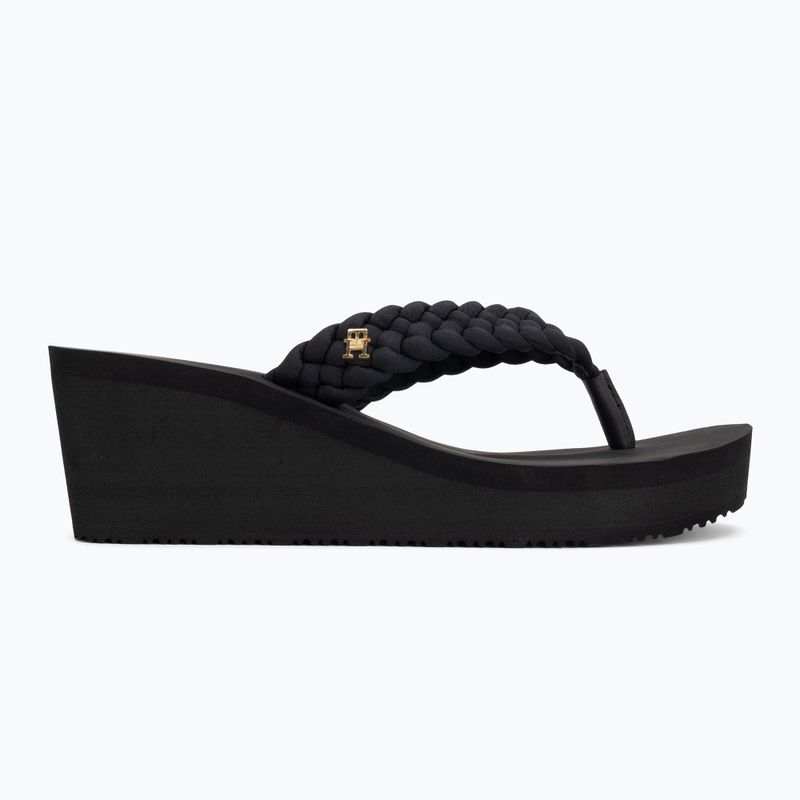 Șlapi pentru femei Tommy Hilfiger Wedge Braided Summer Sandal black 2