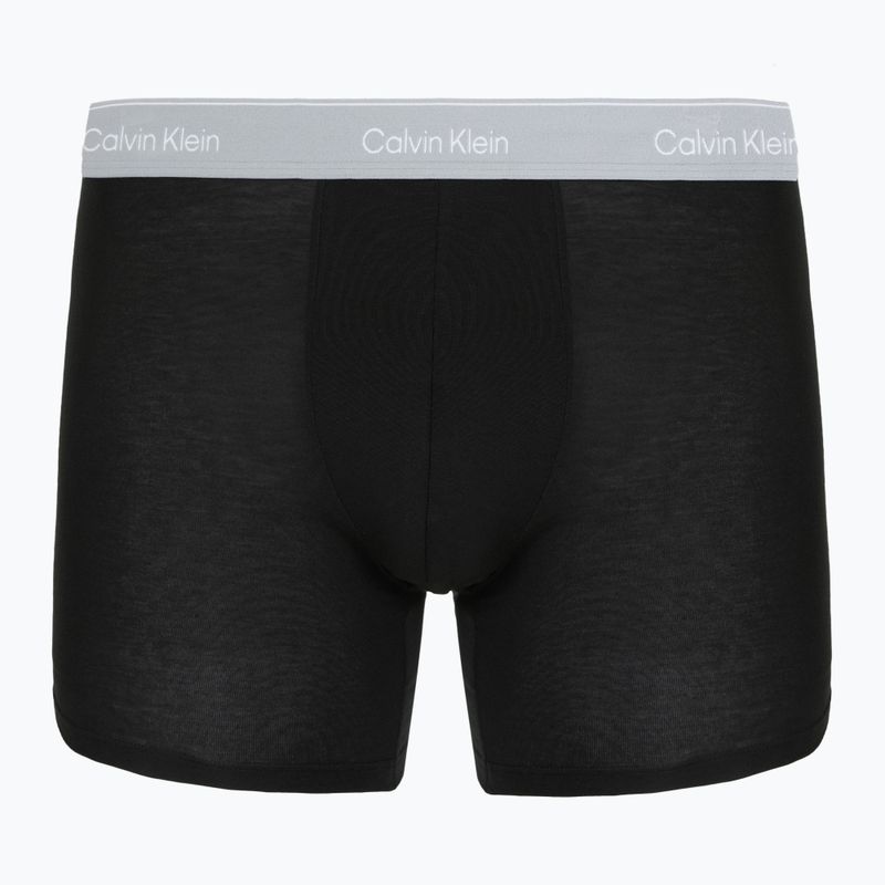 Boxeri Calvin Klein LV00NB4394 Brief 3 perechi black with/darkest spruce wb/black w 2