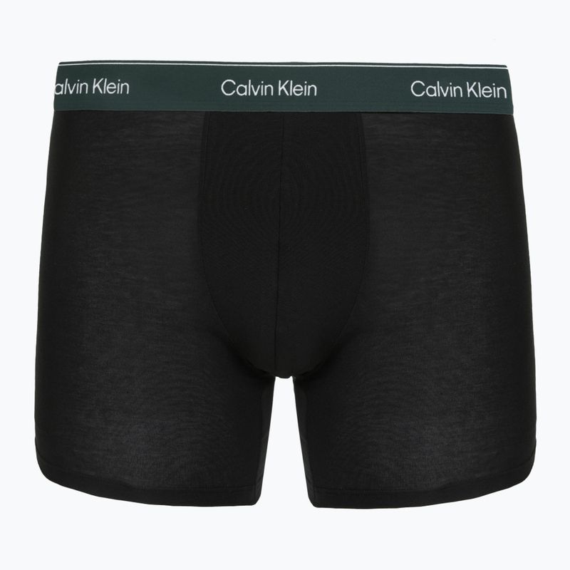 Boxeri Calvin Klein LV00NB4394 Brief 3 perechi black with/darkest spruce wb/black w 6