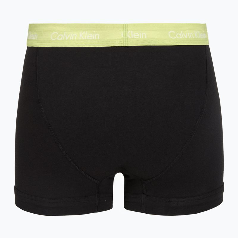 Boxeri pentru bărbați Calvin Klein 0000U2662G Trunk 3 perechi black in green bloom wb/black in da 3