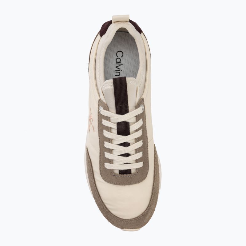 Încălțăminte pentru femei Calvin Klein YW0YW02060 Retro Runner Sock Laceup Mix Mat turtledove/spanish villa/bordeaux 5
