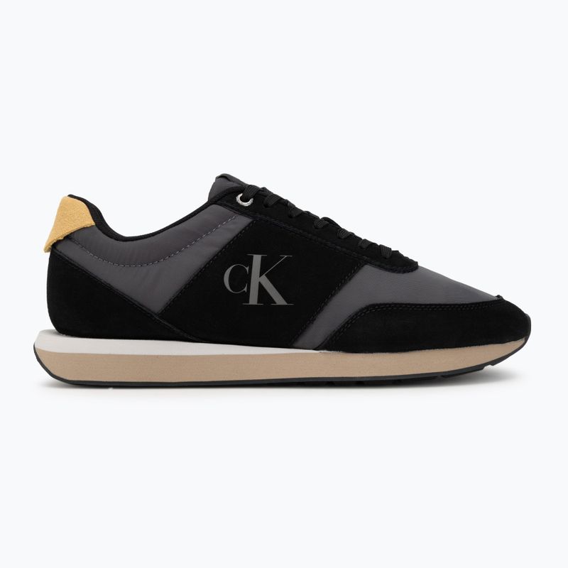 Încălțăminte pentru bărbați Calvin Klein HM0HM02212 Retro Runner Bans Leather Suede black/iron gate/amber gold 2