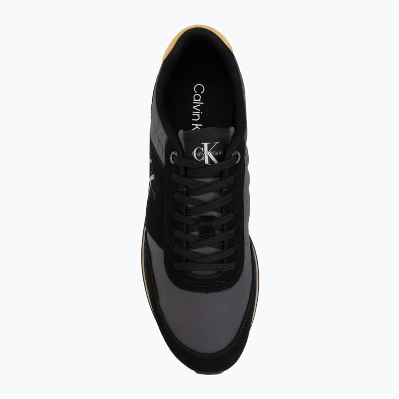 Încălțăminte pentru bărbați Calvin Klein HM0HM02212 Retro Runner Bans Leather Suede black/iron gate/amber gold 5