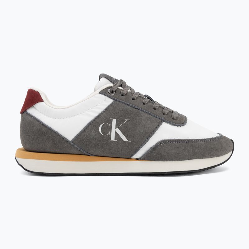 Încălțăminte pentru bărbați Calvin Klein HM0HM02212 Retro Runner Bans Leather Suede granite gray/white/rhubarb 2