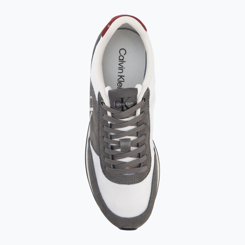 Încălțăminte pentru bărbați Calvin Klein HM0HM02212 Retro Runner Bans Leather Suede granite gray/white/rhubarb 5