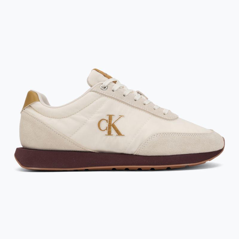Încălțăminte pentru bărbați Calvin Klein YM0YM01361 Retro Runner Ess Mix Mat white swan/tofu/amber gold 2