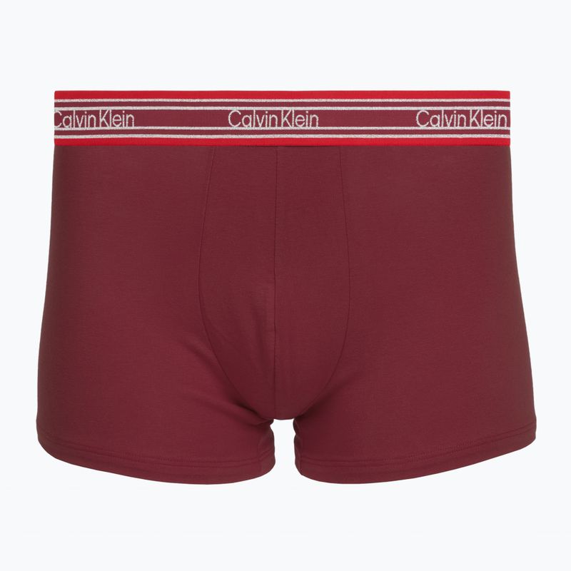 Boxeri pentru bărbați Calvin Klein LV00NB4615 Trunk black/established red/goji berry 3