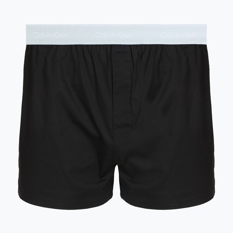 Boxeri pentru bărbați Calvin Klein LV00NB4267 Boxer Slim black bodies w/ poseidon blue/plein 2