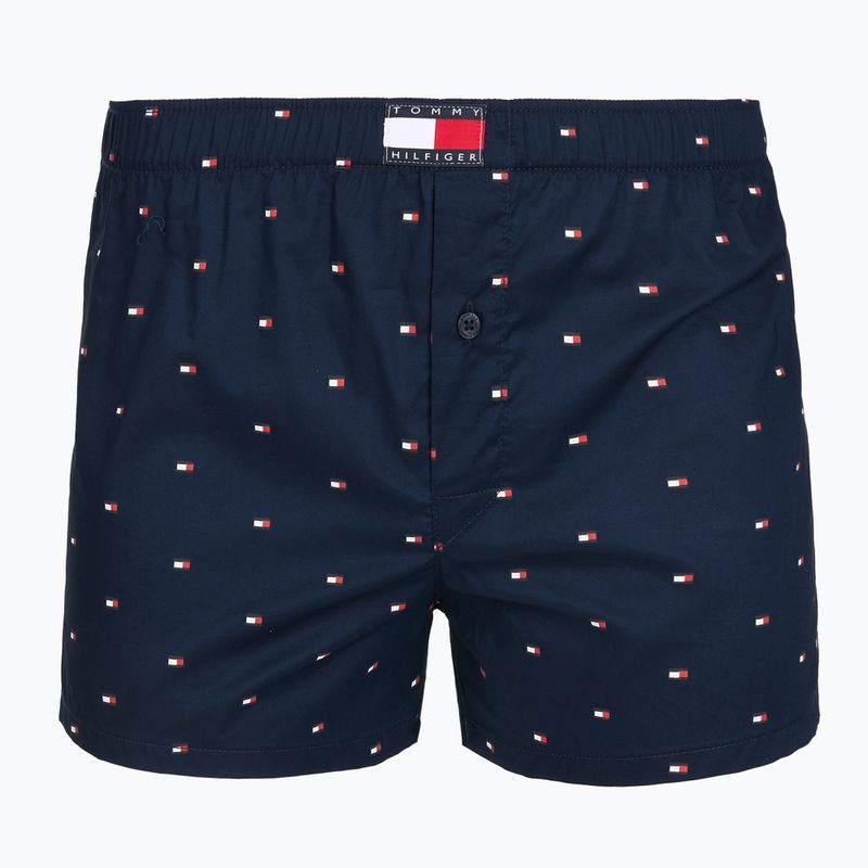 Boxeri pentru bărbați Tommy Hilfiger Woven Boxer Print 3 pack chambray flag/carb navy/c navy flag 3