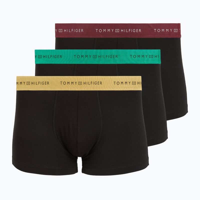 Boxeri pentru bărbați Tommy Hilfiger Trunk Metallic gold/burgundy/green