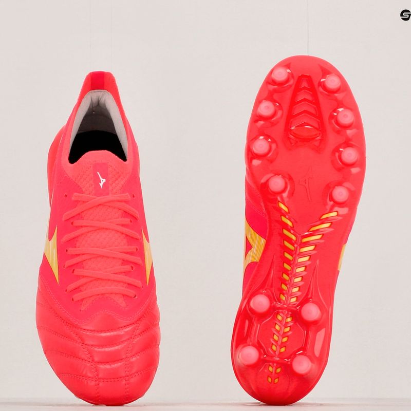 Bărbați Mizuno Morelia Neo IV Beta Elite MD ghete de fotbal pentru bărbați flery coral2/bolt2/flery coral2 10