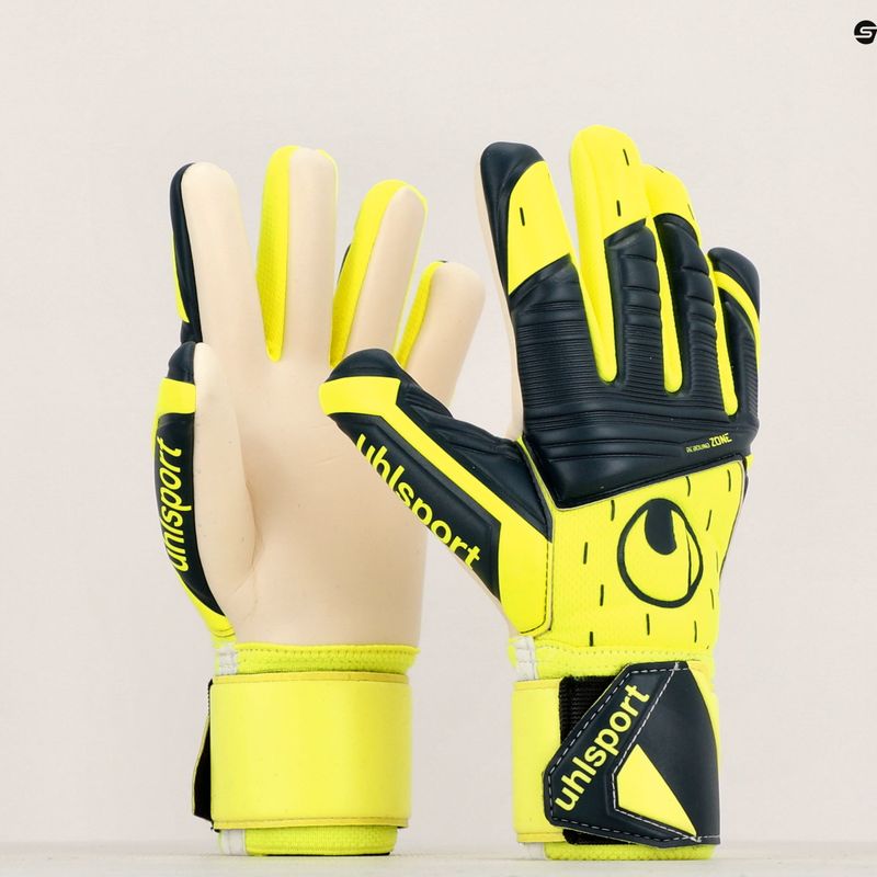 Mănuși de portar pentru copii uhlsport Classic Absolutgrip Hn Pro Jr. galben neon/verde/alb pentru copii. 4
