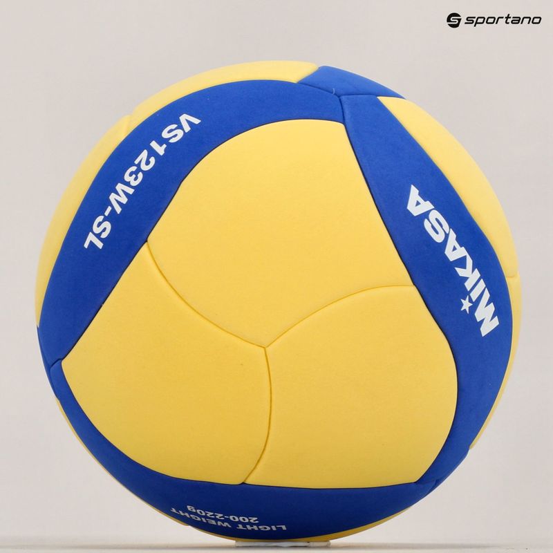 Minge de volei Mikasa VS123W SL yellow/blue mărimea 5 5