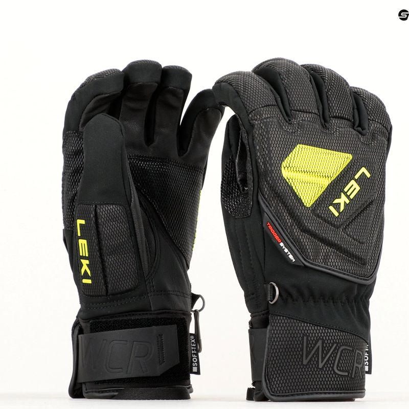 Mănuși de schi pentru bărbați LEKI WCR C-Tech 3D negru gheață/limon 9