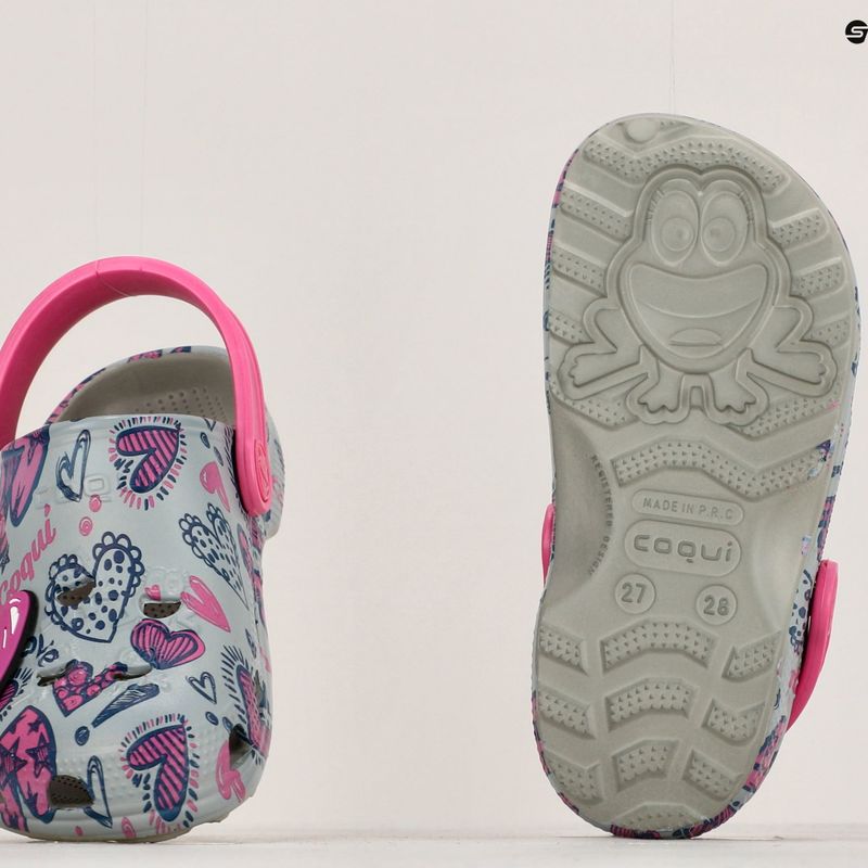 Coqui Little Frog mid.grey/fuchsia love/amulet sandale pentru copii 14